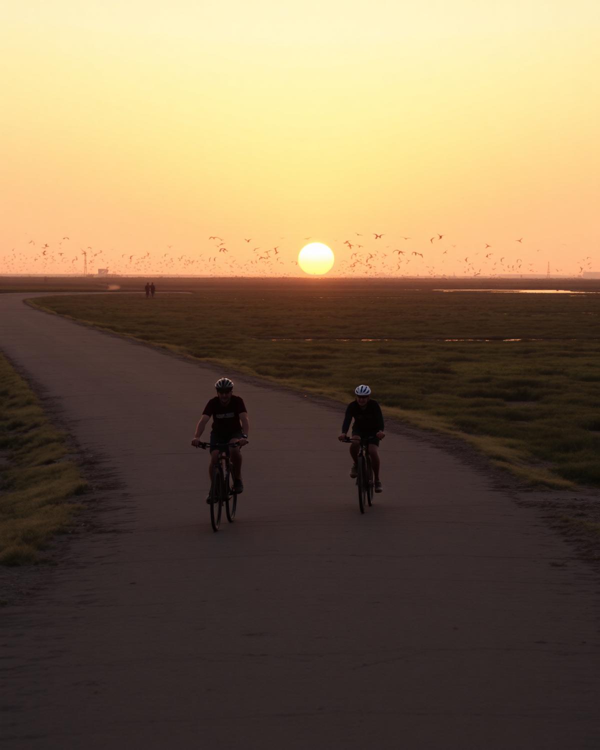 Cycling trip, Delta de l'Ebre — sunrise rides